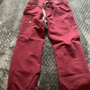Figs Burgundy Color Scrubs Small Petite Kade Pants